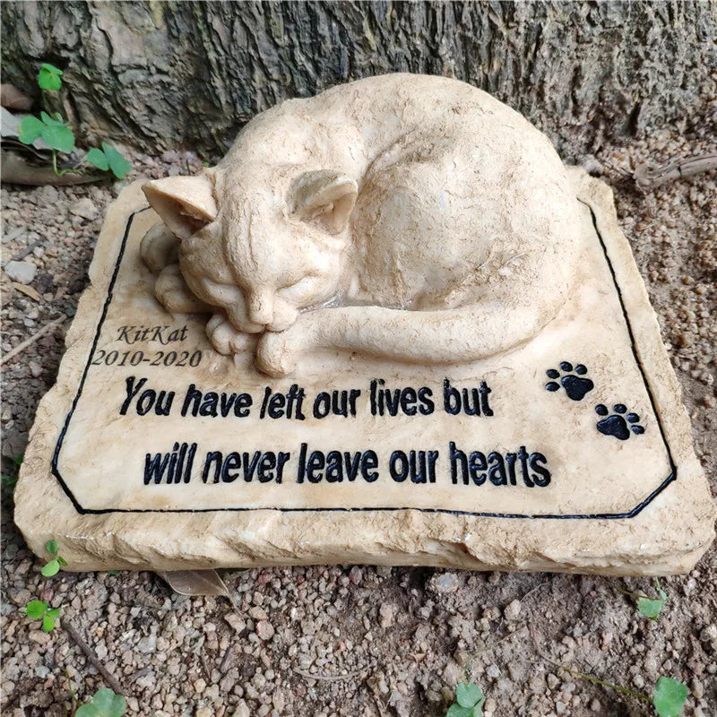 Forever In Our Hearts: Customizable Cat Memorial Garden Stone