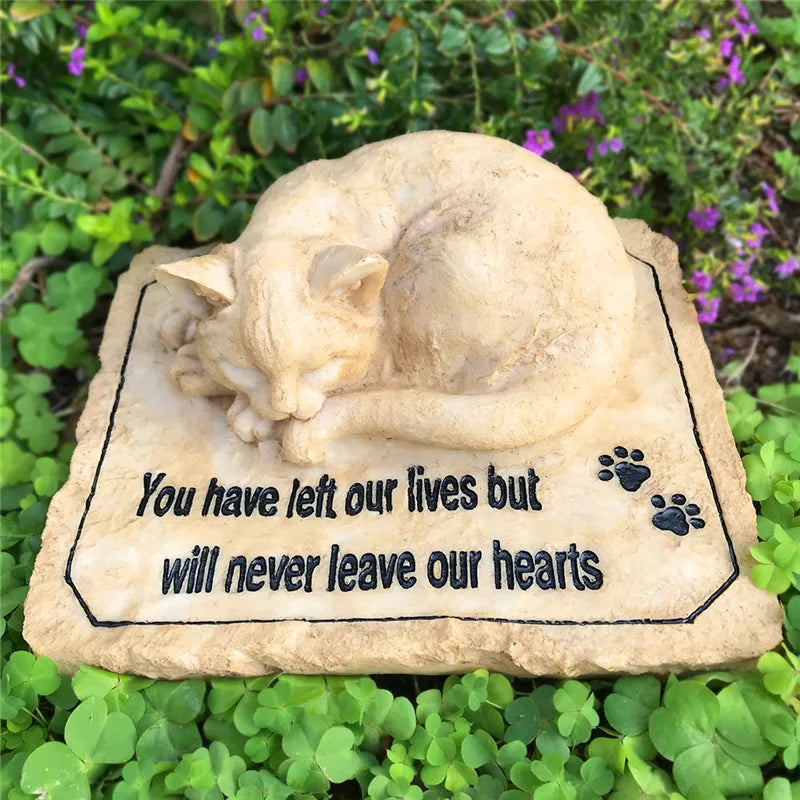 Forever In Our Hearts: Customizable Cat Memorial Garden Stone
