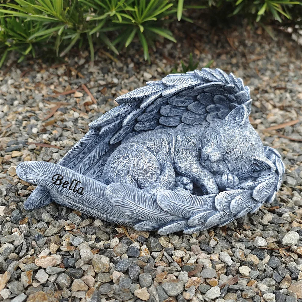 Guardian Angel: Personalized Cat Memorial Stone