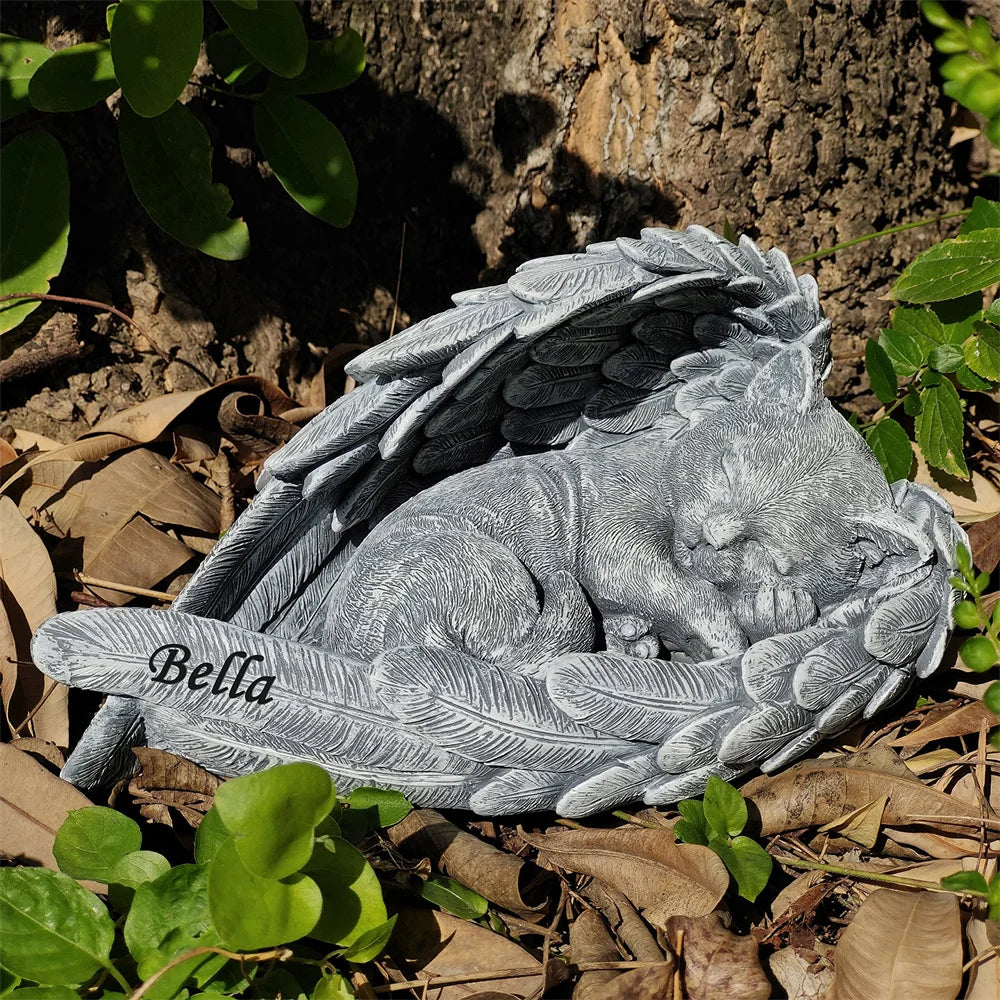 Guardian Angel: Personalized Cat Memorial Stone